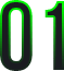 A green background with the number 0 1 in it.