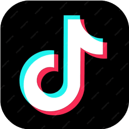 A tiktok logo with a black background